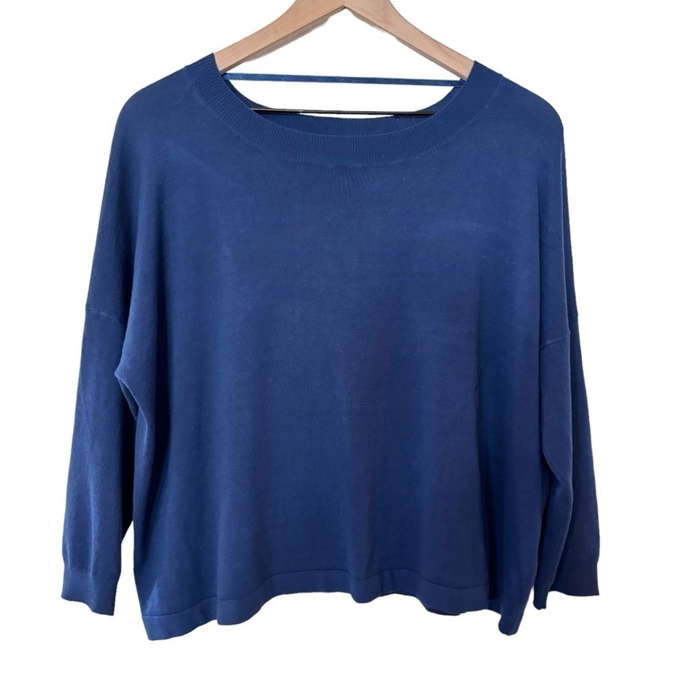 Women’s New Cable & Gauge blue long sleeve wide neck soft knit sweater size xl